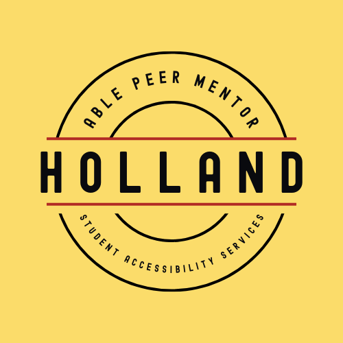 Holland's name card with a yellow background.