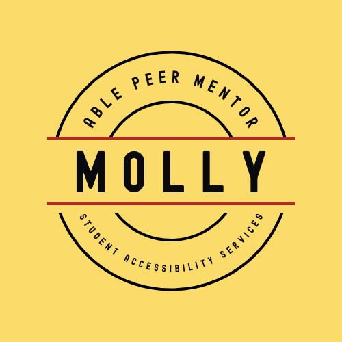 Molly's name card with a yellow background.